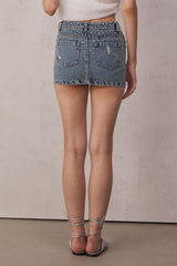 Abbas – Hochgeschnittener Minirock mit Strassverzierung