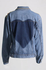 Abigail Rhinestone Hollow Denim Jacket