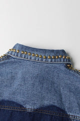 Abigail Rhinestone Hollow Denim Jacket