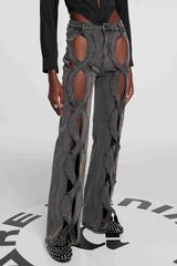 Abigail – Hohle Jeans in Schwarz