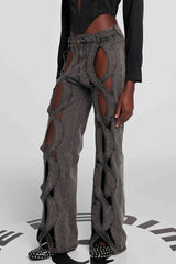 Abigail – Hohle Jeans in Schwarz