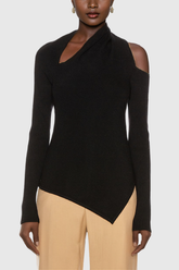 Acatzin – Asymmetrisches, figurbetontes Oberteil mit Cut-Outs und Rüschen