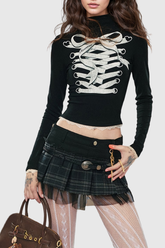 Langärmliges, figurbetontes Oberteil mit Acevedo-Print