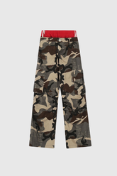 Hose mit Camouflage-Print und Deconstruct-Streifen „Ada“