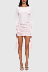 Adamina Minikleid mit Blumenrüschen und Fransen