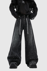 Aderyn Wide Jeans mit Strassschnalle