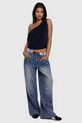 Adidas zerrissene weite Jeans