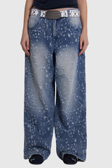 Adidas zerrissene weite Jeans