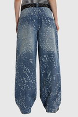 Adidas zerrissene weite Jeans