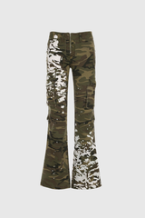 Adie Low Rise Jeans mit Camouflage-Taschen