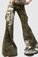 Adie Low Rise Jeans mit Camouflage-Taschen