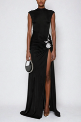 Adobe Maxikleid mit Blumen- und Strassschlitz