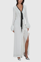 Aesara – Maxikleid mit Rüschen und Schnürung