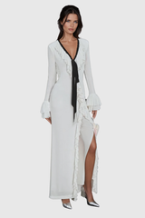 Aesara – Maxikleid mit Rüschen und Schnürung