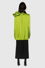 Afanasi – Tief ausgeschnittenes Satin-Top mit Schnürung und Blumenmuster