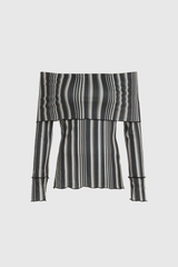 Agata – Schulterfreies, gestreiftes Top