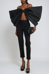 Agot Spaghetti-Ruch-Top mit Schleife