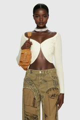 Agrata – Figurbetontes Strickoberteil mit Schmetterlingsmotiv