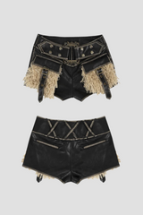 Ahmaud Kurze Hose aus Kunstpelz mit Taschenschnalle