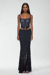 Ahmoua Ruch Mesh Spaghetti-Korsett-Oberteil