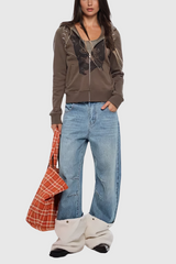 Aidan Deconstruct Jeans mit abnehmbarem Kunstpelz