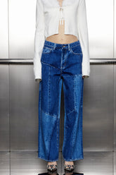 Jeans mit Aja-Deko-Print