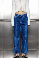 Jeans mit Aja-Deko-Print