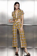 Kurzes Top mit Schnürung „Ajaz Grid“