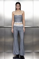 Akela Gitter-Spitzen-Spaghetti-Hosen-Set