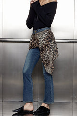 Asymmetrische Jeans „Akia“ mit Leopardenmuster