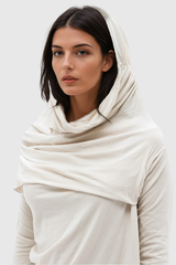 Akim Ruch – Langärmliges Strickoberteil in Weiß