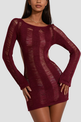 Akinobu – Zerrissenes, rückenfreies Oberteil mit Cut-outs in Rot