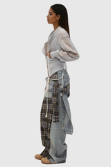 Alessa Grid Abnehmbare asymmetrische Jeans