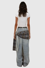 Alessa Grid Abnehmbare asymmetrische Jeans