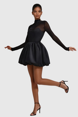 Alette – Korsett-Minikleid aus Satin mit Stehkragen