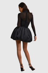 Alette – Korsett-Minikleid aus Satin mit Stehkragen