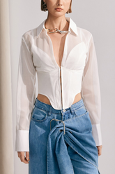 Alicia – Durchsichtiges Netzoberteil in Weiß