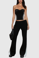 Trägerloses Hosenset „Aliana“ mit Streifen