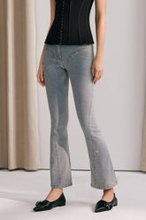 Jeans „Alison“ mit Strassverzierung