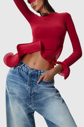 Alize – Figurbetontes, asymmetrisches Oberteil mit Rüschen