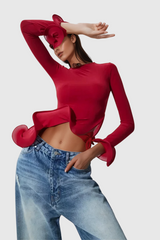 Alize – Figurbetontes, asymmetrisches Oberteil mit Rüschen