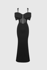 Almira Maxikleid mit Schleife und Strass