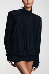 Alphonsus – Rückenfreies, gerüschtes Minikleid in Schwarz