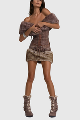 Alrik Kurzrock-Set mit Schnalle aus Kunstpelz