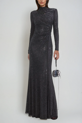 Alter – Maxikleid mit Strass-Ausschnitt und Rüschen