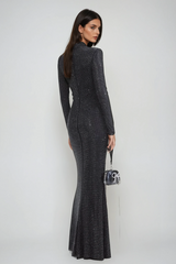 Alter – Maxikleid mit Strass-Ausschnitt und Rüschen