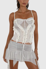 Altresha – Figurbetontes Spaghetti-Rock-Set mit Rüschen und Schleife