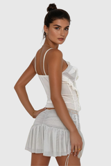 Altresha – Figurbetontes Spaghetti-Rock-Set mit Rüschen und Schleife