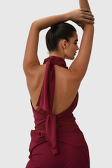 Alun – Neckholder-Top mit Schnürung und rückenfreiem Rüschen