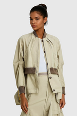 Alya Asymmetrische Rüschen-Dekonstruktionsjacke